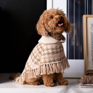Alqo Wasi - Soft Houndstooth Alpaca Dog Poncho