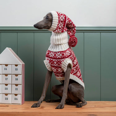 Alqo Wasi - Christmas Snowflake Red Alpaca Dog Sweater