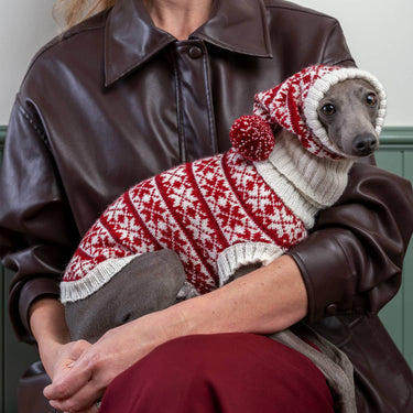 Alqo Wasi - Christmas Snowflake Red Alpaca Dog Sweater