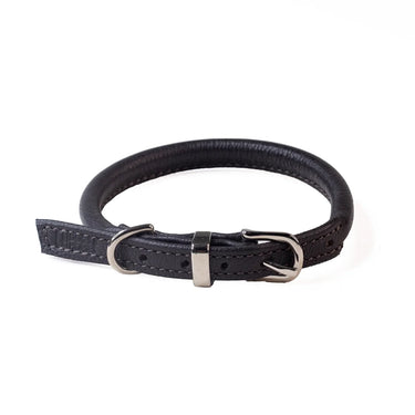 Brown Rolled Leather Collar