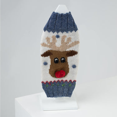 Alqo Wasi Blue Rudolph Alpaca Dog Sweater