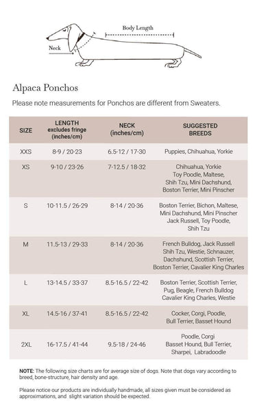 Alqo Wasi - Llama Natural Alpaca Dog Poncho