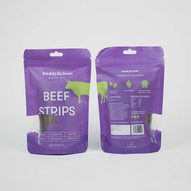 Buddylicious Natural Dog Treats | Beef Strips