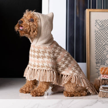 Alqo Wasi - Soft Houndstooth Alpaca Dog Poncho