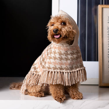 Alqo Wasi Alpaca Dog Poncho | Houndstooth